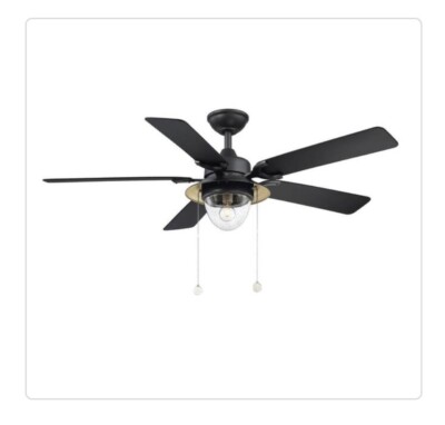 HDC Hanahan 52  LED Outdoor Textured Black Ceiling Fan with Light Kit READ!!