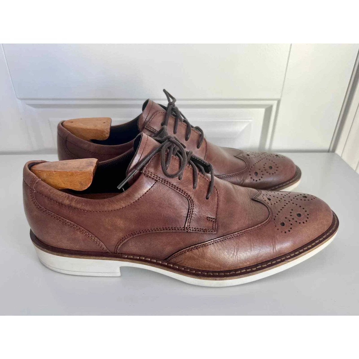 majs stang at se Ecco Biarritz Brown Wingtip Leather Dress Shoe - Men&#039;s Size 8 / EU 42  | eBay