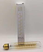 Edison Light Globes Medium Tube Spiral Filament Vintage Warm (40W, 120V, 140 Lum