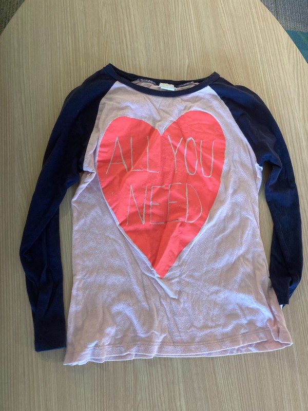 Crewcuts Factory Heart T Shirt 12 Long Sleeve Pink Navy Blue Sleeve All You Need