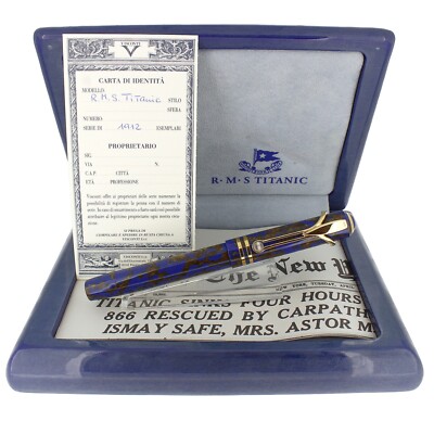 2000 VISCONTI TITANIC R.M.S. LE 466 / 1912 CELLULOID FOUNTAIN PEN NEVER INKED