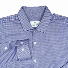 Mizzen + Main Stretch Dress Shirt Mens XL Trim Fit Blue Evolved Made in America