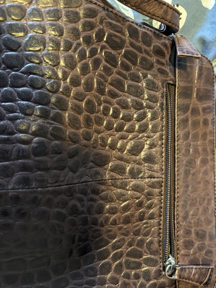 Osprey Croc brown Leather Crossbody Bag eBay