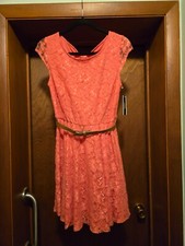 NWT A. Byer Coral Lace Dress Medium  A-Line Sleeveless