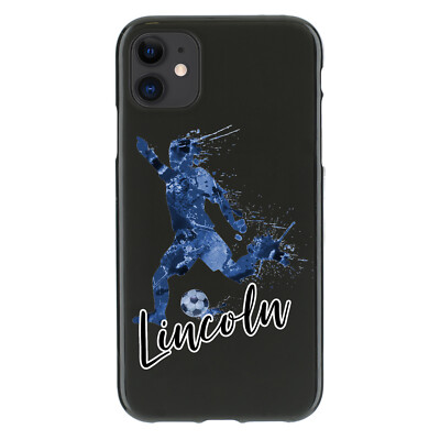 Personalised Initial Phone Case For iPhone 14/13/12 Blue Football TPU Cover  | eBay