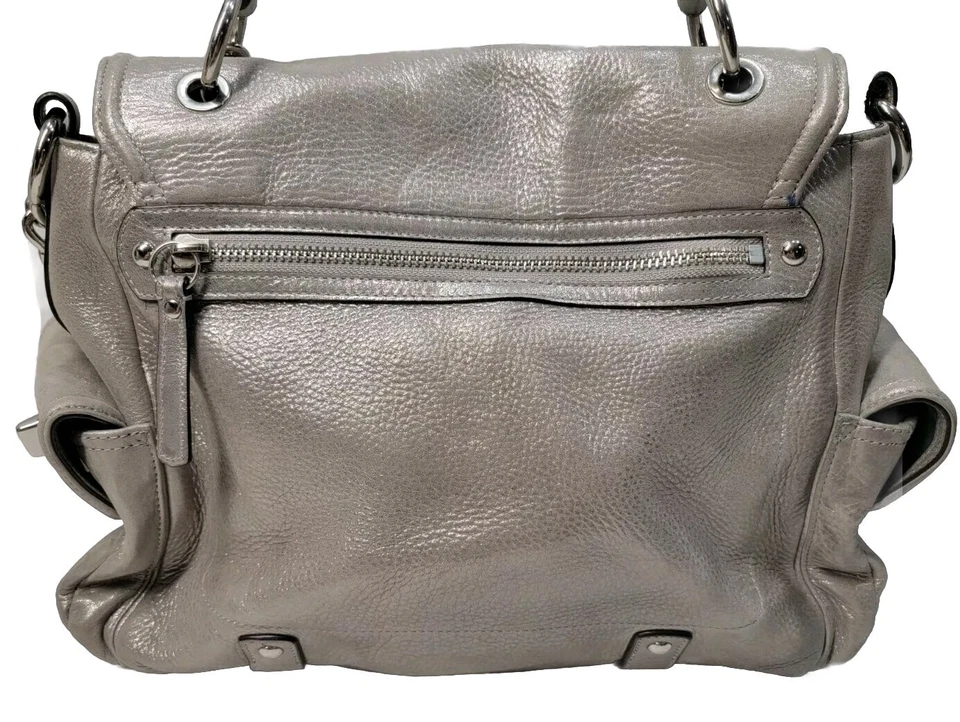 Coach Sydney Limited Edition Metallic Silver Pebbled Leather Handbag 14616 SV/SV - Image 2 of 4