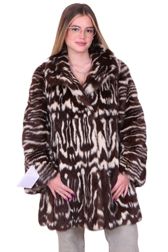coat skunk fur jacket giacca pelliccia puzzola pelzmantel fourrure sable 臭鼬皮夾克 - Picture 5 of 10