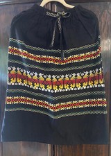 Vintage GUATEMALAN SKIRT Black/Colors STUNNING HAND EMBROIDERY Women  s SM