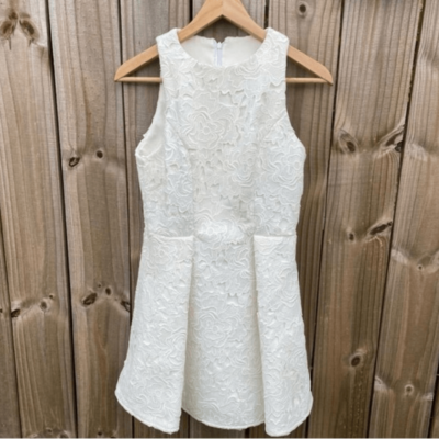 mini white dress for women party wear Birthday Girl White Mini Party Dress - US 8