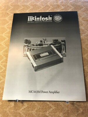 MCINTOSH 50 YR ANNIV. - MC443M POWER AMPLIFIER - SPEC SHEET D1282