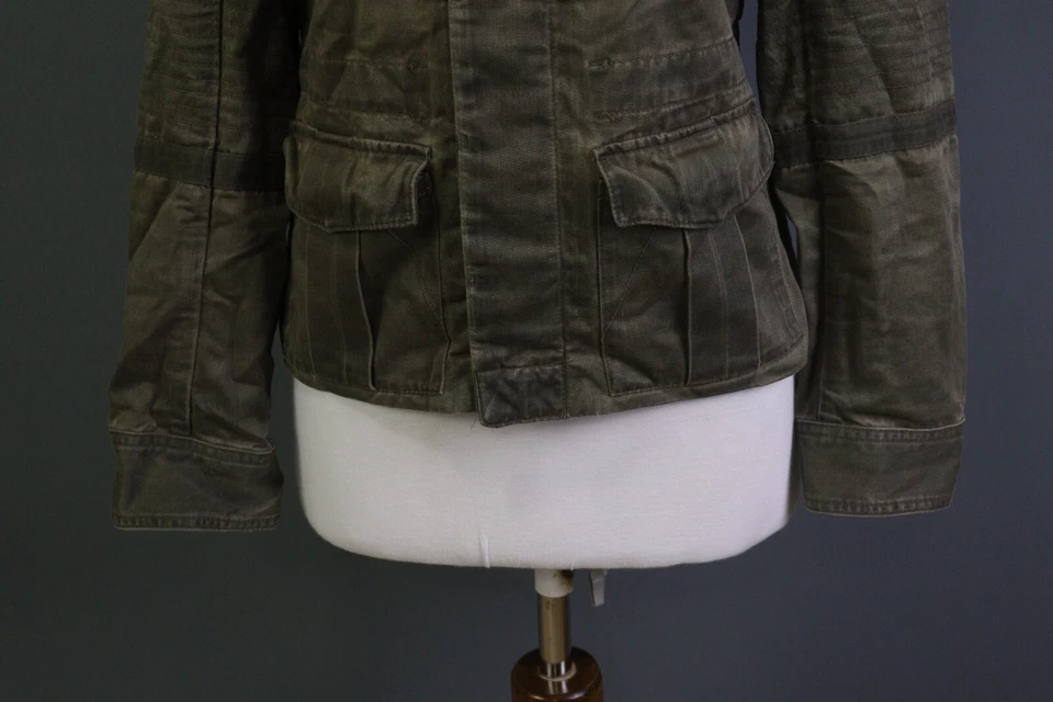 Chaqueta Militar Zadig & Voltaire Klimi Verde Algodón Lona Cremallera Chaqueta Talla M Foto 3 de 4