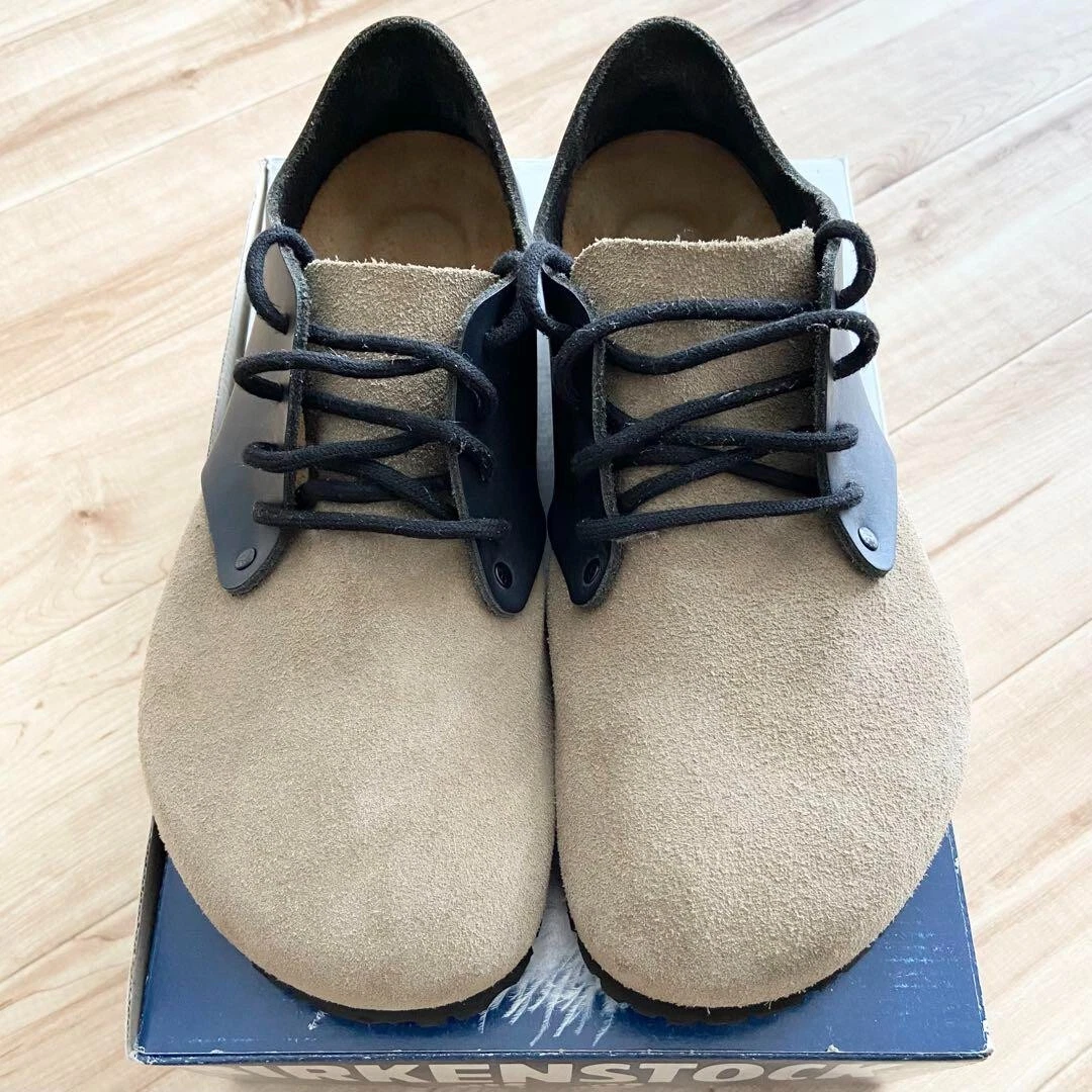 Birkenstock MAINE Lace Up Shoes Suede Leather Taupe Hunter Black 