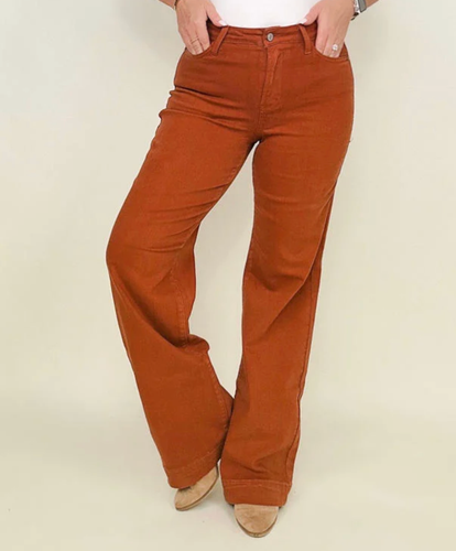 Judy Blue Jeans Wide Leg 20W Auburn Orange High Waist NWT