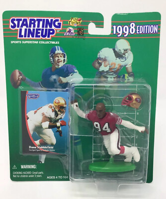 1998  Starting Lineup Dana Stubblefield  San Fran 49ers Kenner NFL HOF