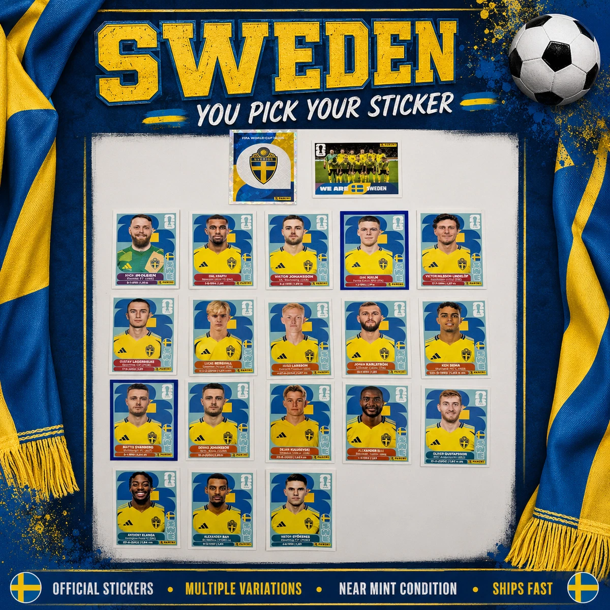 Soccer Sweden Sports Trading Cards & Accessories ungraded for sale