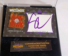 WWE Seth Rollins WrestleMania 34 Limited Ed Of 34 Signature Series Pin & Auto