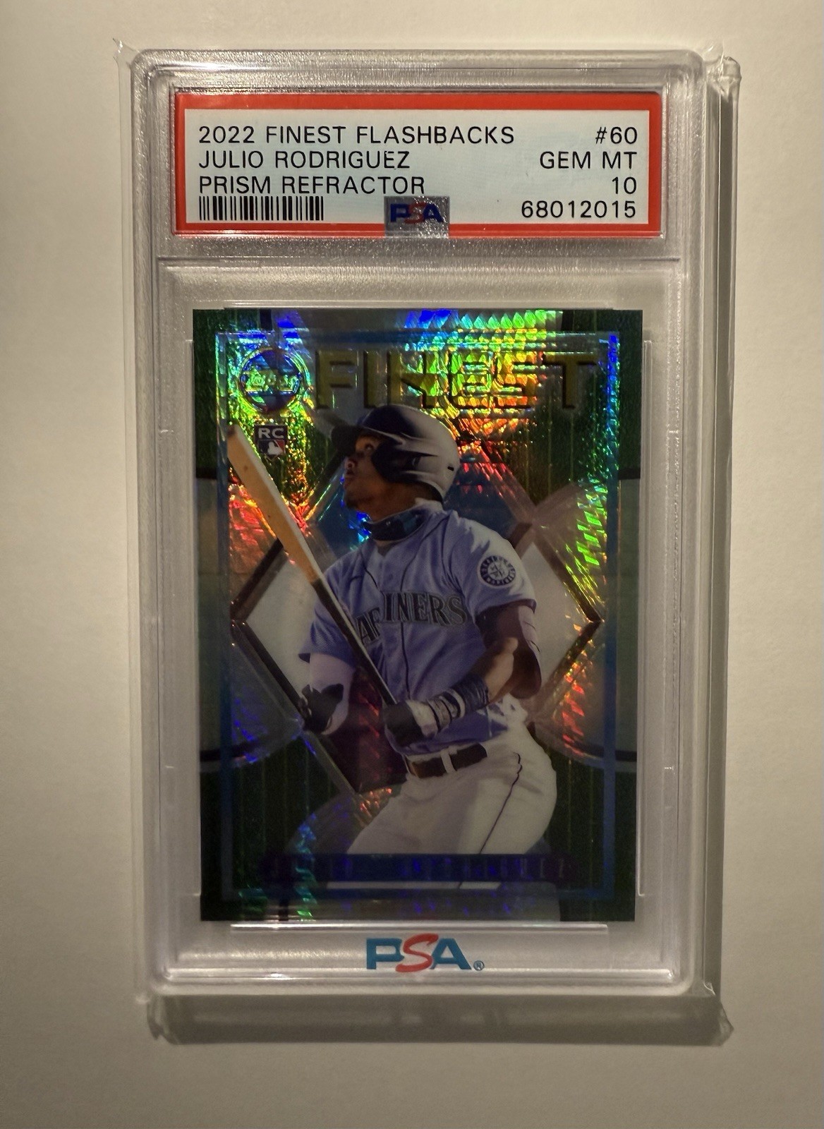 2022 Topps Finest Flashbacks - PSA 10 Julio Rodriguez #60 Prism Refractor /35 RC