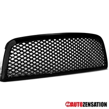 Fit 2009-2012 Dodge Ram 1500 Glossy Black Mesh Front Bumper Hood Grill Grille