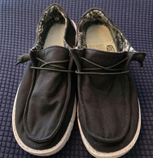 Hey Dude Wendy Womens Size 6 Black Odyssey Slip On Shoes INSOLES NOT INCLUDED