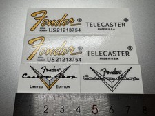 1Set For Fender Telecaster Guitar Bass Headstock Waterslide Decals Metallic Ink