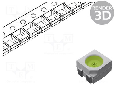 3528,PLCC4 blau (ice blue) 9lm SMD 3,1÷3,6VDC 3000mcd LED