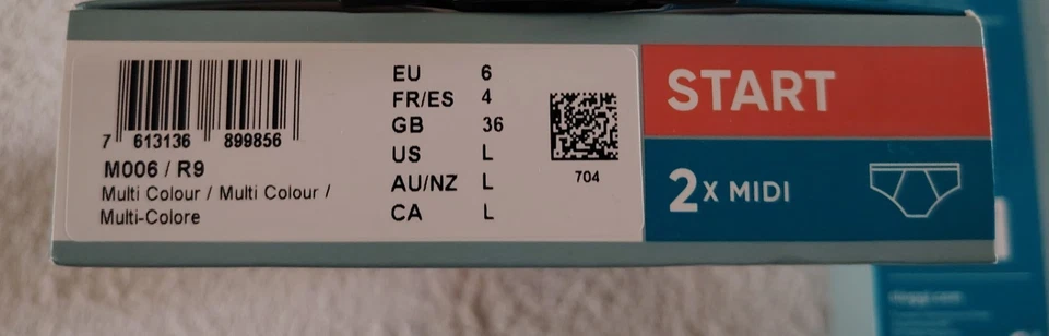 Sloggi Men's Start Midi Briefs. 2 Pack. UK Size L - Red/Black. - Image 4 of 4