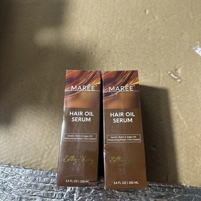 2 X MAREE Hair Oil for Frizzy Hair with Argan Oil, Keratin & Biotin Hair Serum.