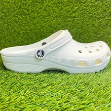 Crocs Classic Clog Mens Size 9 White Beach Walking Outdoor Slip On Sandals