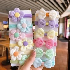 6Pcs Baby Girl Flower Bow Headbands Elastic Hair Bands Princess Hair Accessories