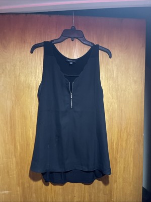 Fortune & Ivy Black V-Neck Sleeveless Top Size Medium MSRP $44.00