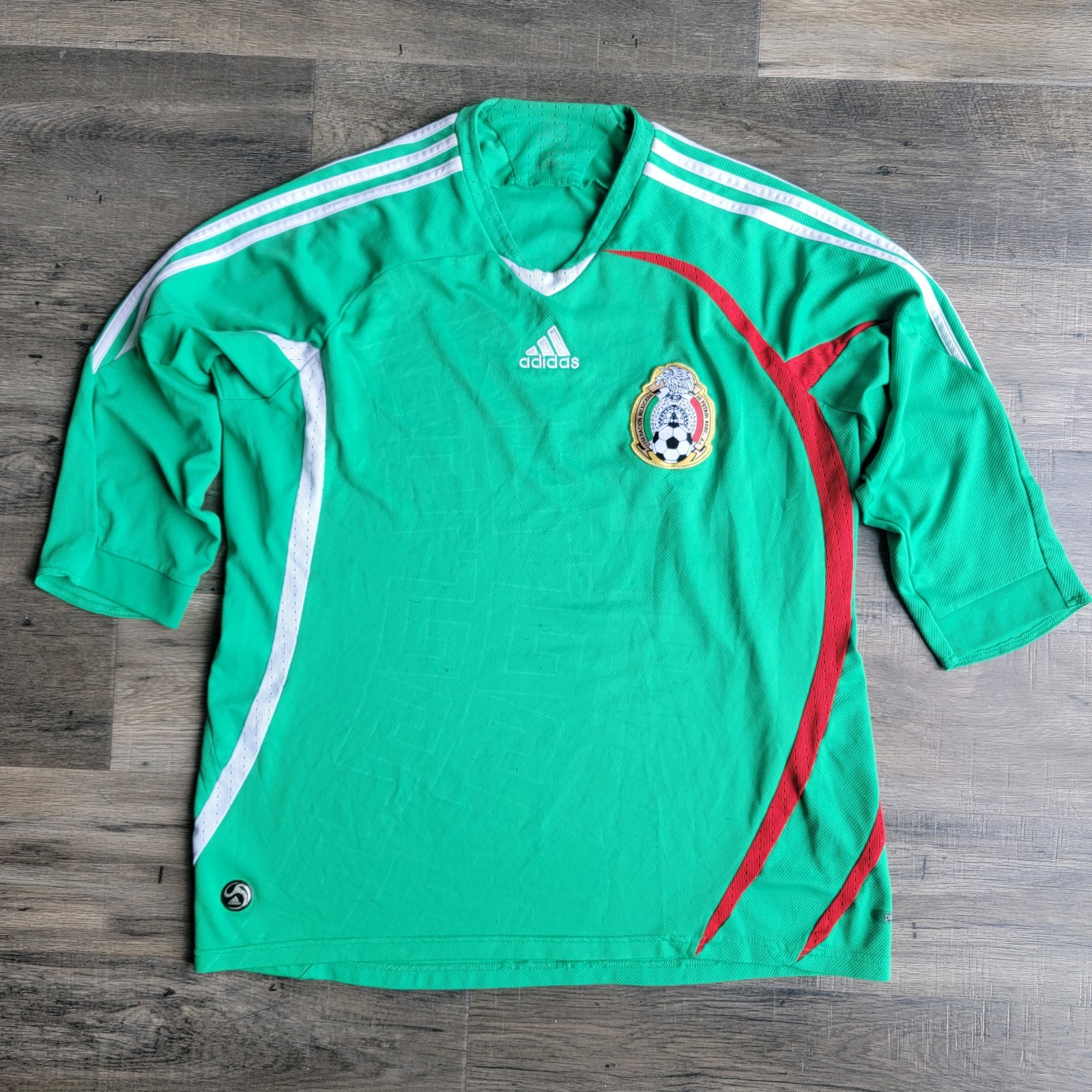 Authentic 2007 Adidas Mexico Home football Soccer jersey 3/4 sleeve Mens Sz Xl
