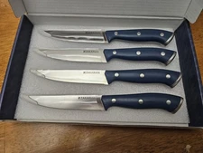 Geoffrey Zakarian 4-Piece Steak Knife Set, Navy Blue Handles, NIB