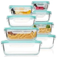 8pcs Glass Food Storage Containers, Meal Prep, Airtight Bento Boxes