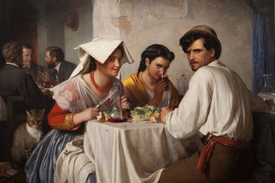 Carl Bloch - Auf einer römischen Osteria Foto 
