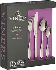 Viners Cutlery Set 16-Piece Stainless Steel For 4 People Dishwash Safe Silver