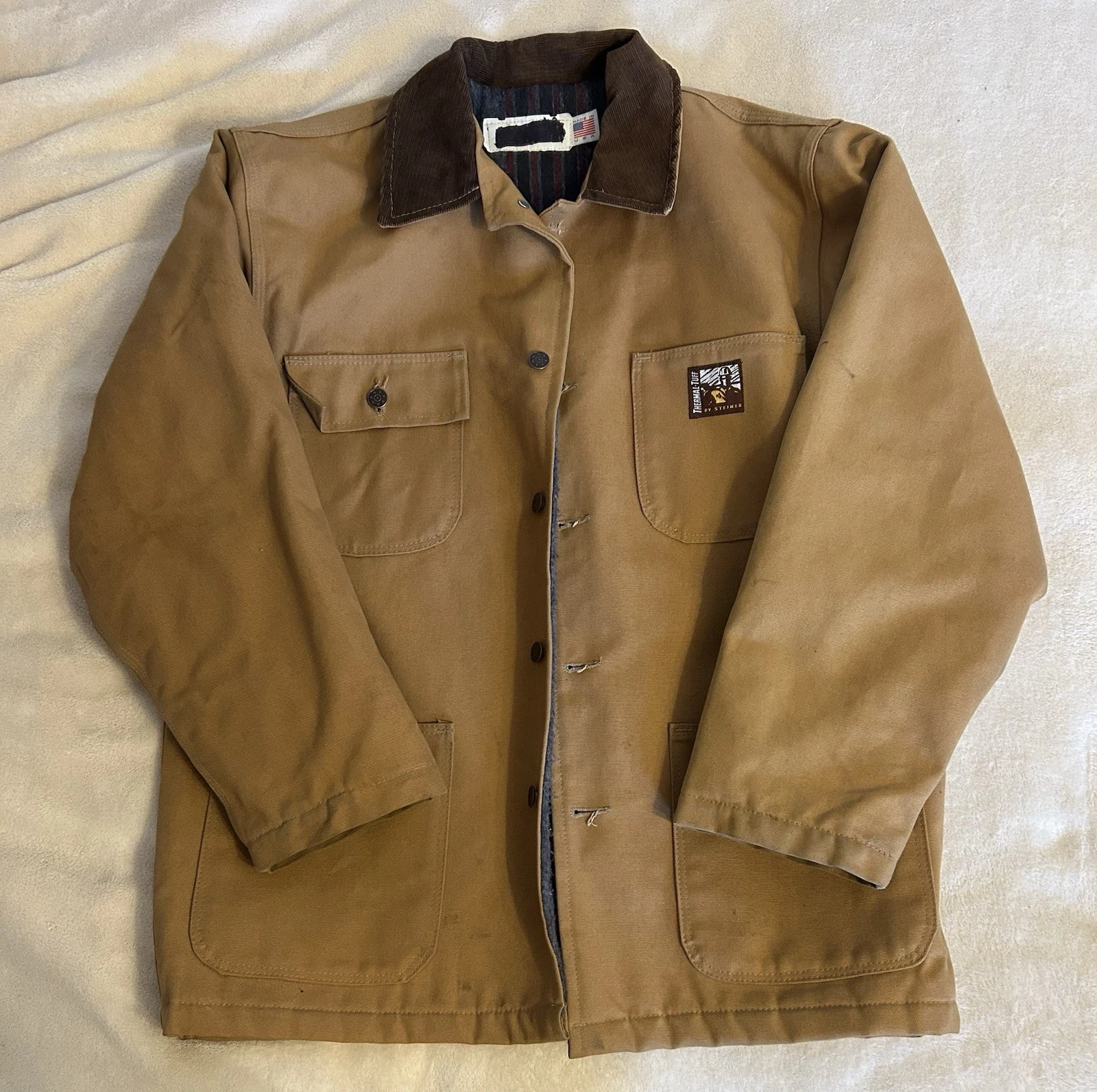 Vintage Thermal-Tuff by Steiner Quilt Lined Work Jacket USA Made See Measurement