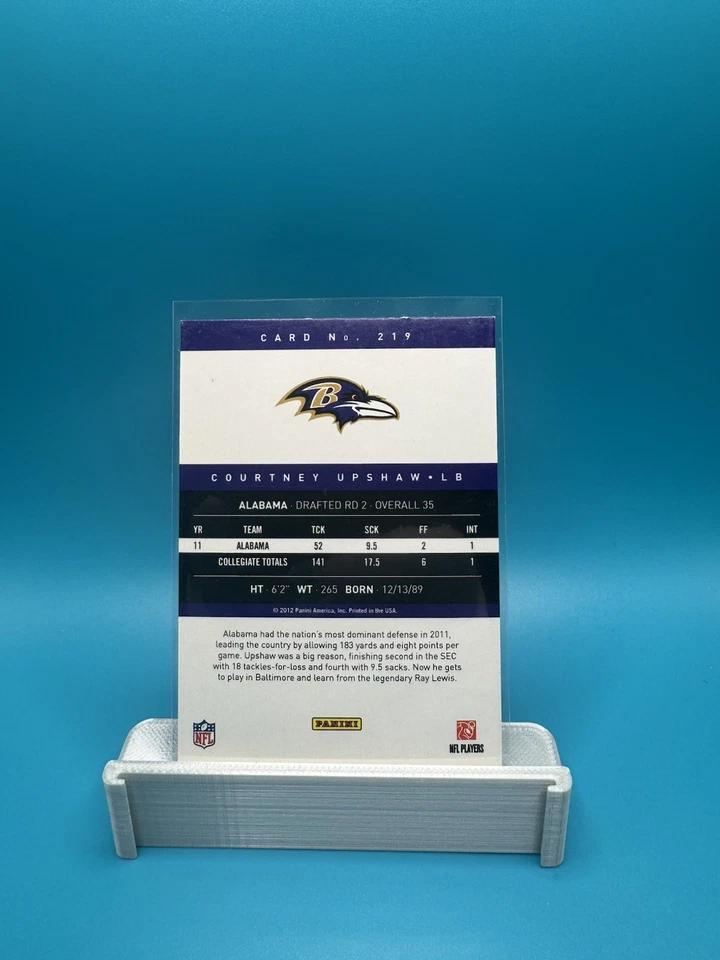 2012 Prestige #219B Courtney Upshaw Rookie Draft Day SP Ravens - Image 2 of 2