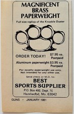 1981 Knuckle Duster Brass Paperweight Adverti...