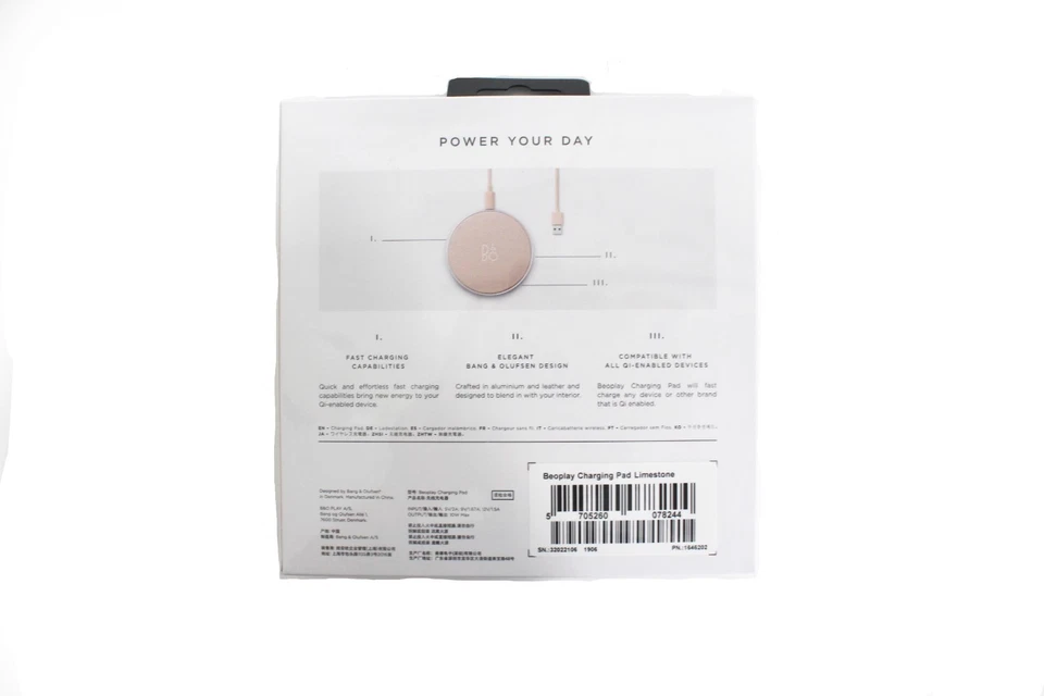 Almohadilla de carga Beoplay BANG & OLUFSEN carga inalámbrica toda piedra caliza habilitada para QI Foto 2 de 3