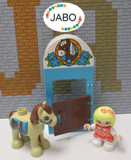 ( D4/7 ) Lego Duplo Pony mit Kind und Stall Ponyhof Bauernhof