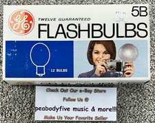 Vintage GE GENERAL ELECTRIC 5B Flashbulbs FULL Box Of 12 BULBS New Old Stock