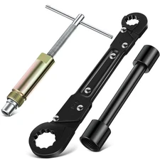 3 in 1 Plumbing Tools Angle Stop Wrench Kit with Compression Sleeve Puller To...
