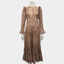 Zimmermann Pink Linen Maxi Dress, UK8, Zimmermann Size 0