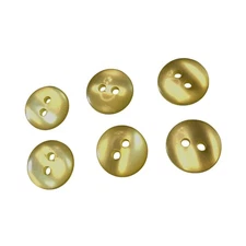 6 Yellow 1/2" Blouse 2 Hole Flat Sewing Buttons Crafting Replacement vn
