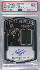 2017 Dominion Rookie Showcase Jersey Autos 20/49 Sterling Brown PSA 9 Auto m5x