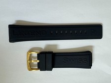 Men's Swiss Legend Maverick 40052 Silicone/Rubber Black band strap