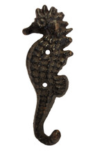 Seahorse Cast Iron Wall Hook 5" Towel Hook Coat Hook Beach Theme