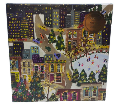 galison sparkling city 1000 piece foil puzzle joy laforme christmas gift