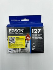Epson 127 XL Black Ink Cartridge T127120 High Capacity WorkForce NEW SEALED 3/27