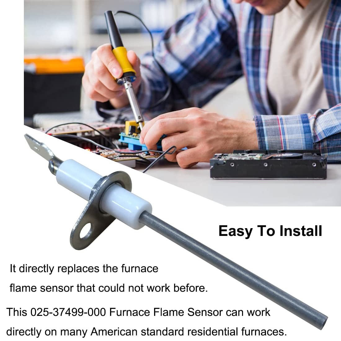 5x Ignitor S1-025-37499-000 Fit Luxaire Or York Furnace Flame Sensor Replacement